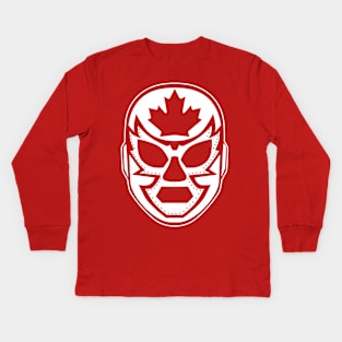 Luchanada Mask (White) Kids Long Sleeve T-Shirt